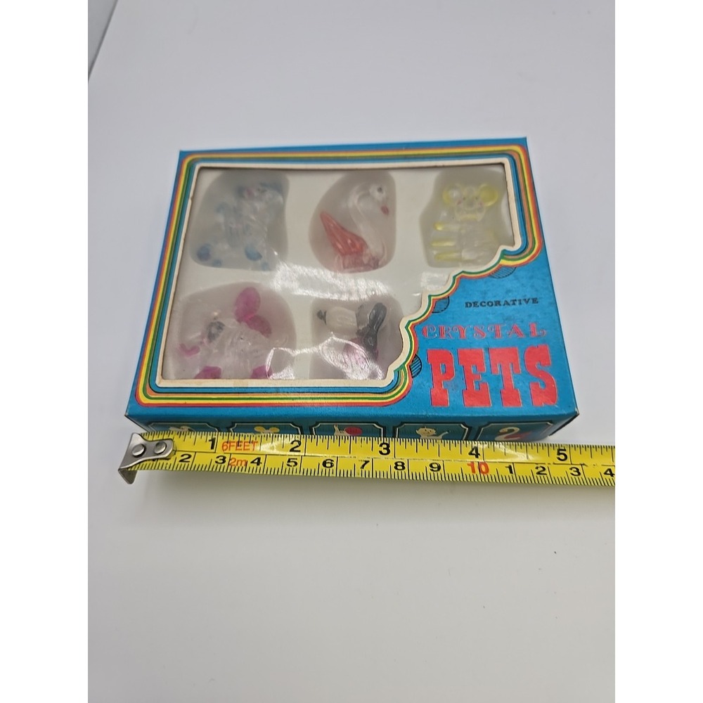 Vintage 1970s Decorative Crystal Pets Animal Figurines Ornamental Box of 5 - Picture 4 of 4